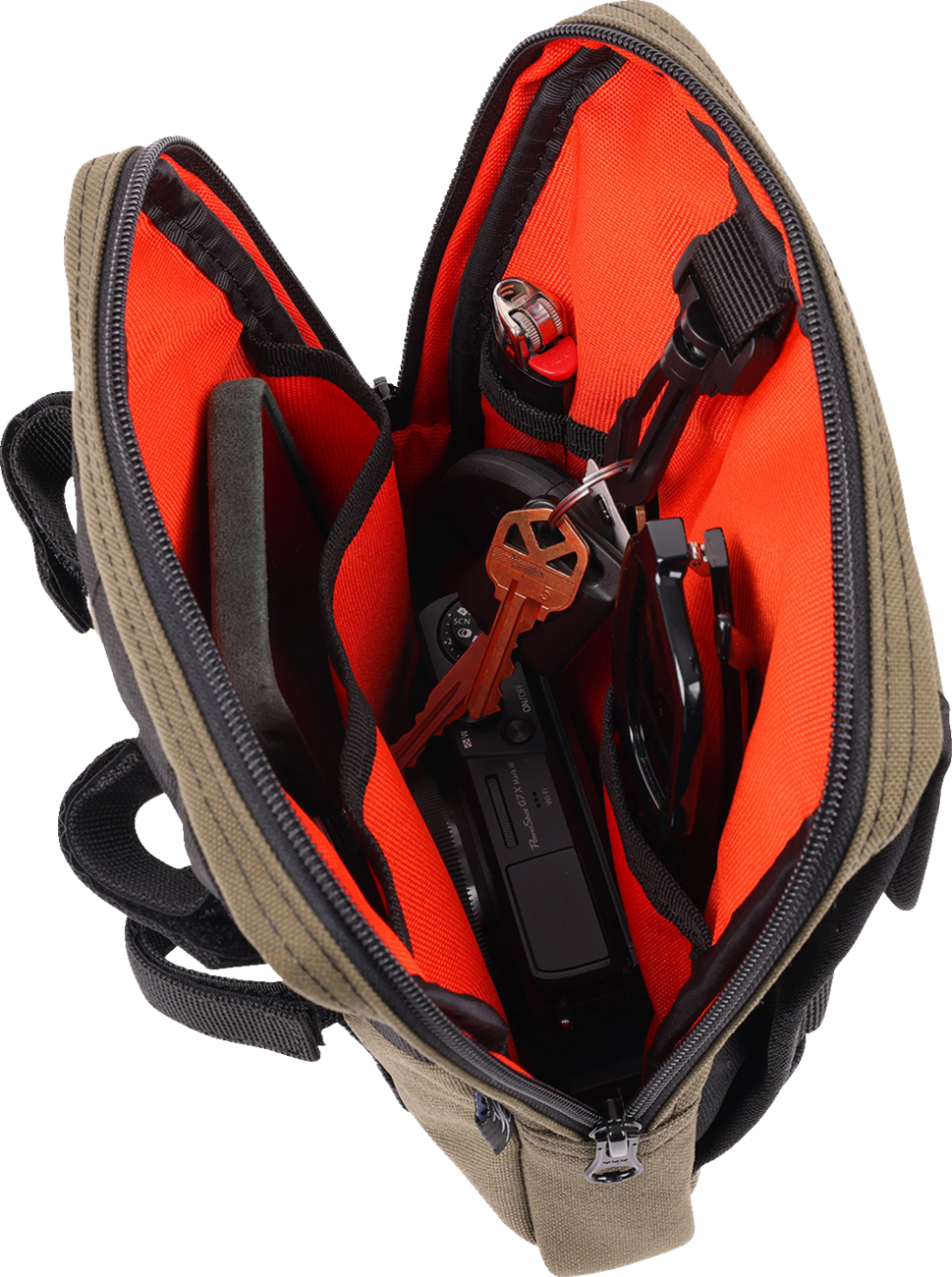 Thrashin Supply Green Motorcycle Handlebar Storage Bag Slim for Harley THB-0031