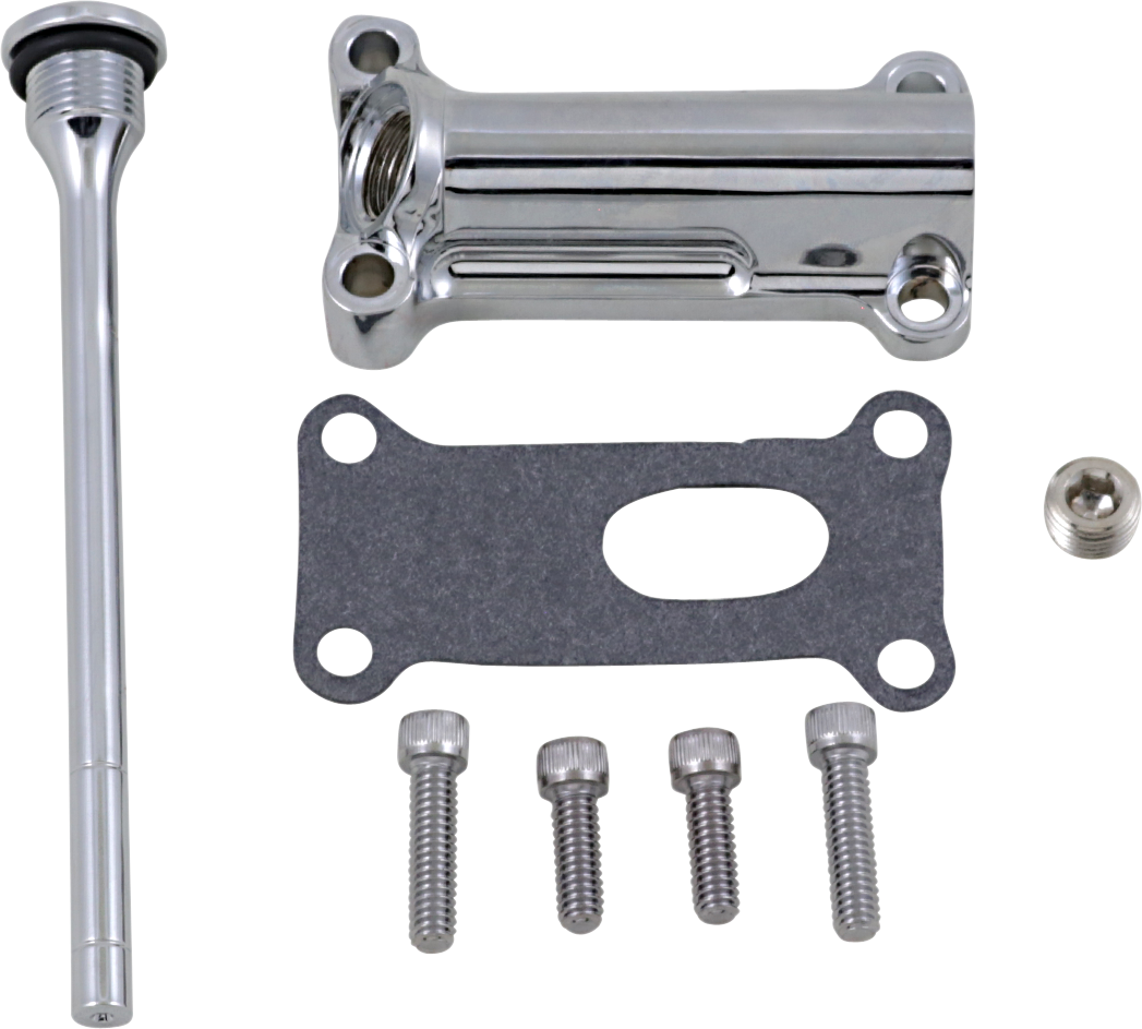 Drag Specialties Chrome Engine Oil Spout Kit 93-98 Harley Touring FLHR FLTR FLHT