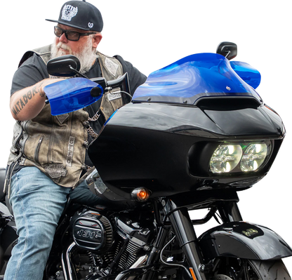 Klock Werks Flare Blue Hand Guards fits 1982-2025 Harley Davidson Cable Clutch