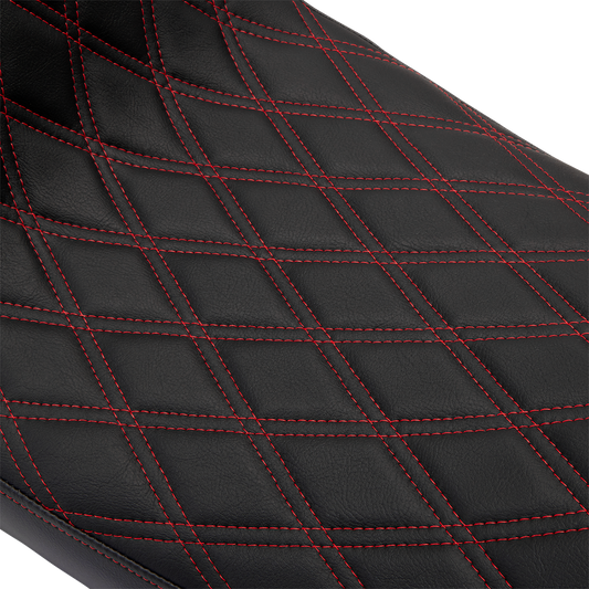 Drag Specialties Performance Predator II Red Stitch Seat 2008-24 Harley Touring