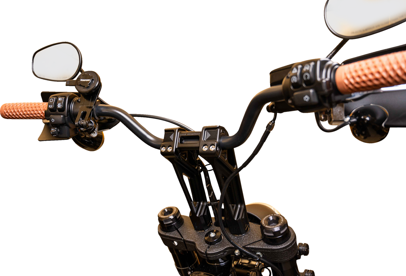 Kodlin Fastback Black 8" Straight Motorcycle Handlebar Risers for Harley K55128