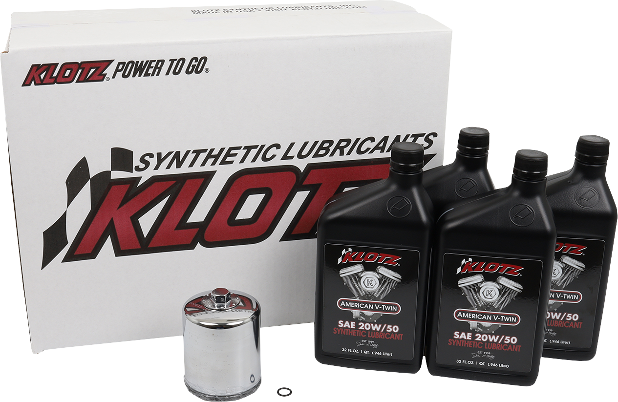 Klotz Synthetic 20W-50 Oil Change Kit 1984-2022 Harley Sportster Models XL