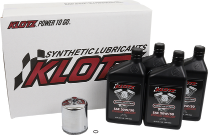 Klotz Synthetic 20W-50 Oil Change Kit 1984-2022 Harley Sportster Models XL