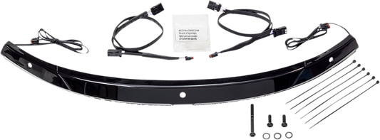 Ciro Black Front Fairing Windshield LED Trim for 2014-2023 Harley Touring FLHX