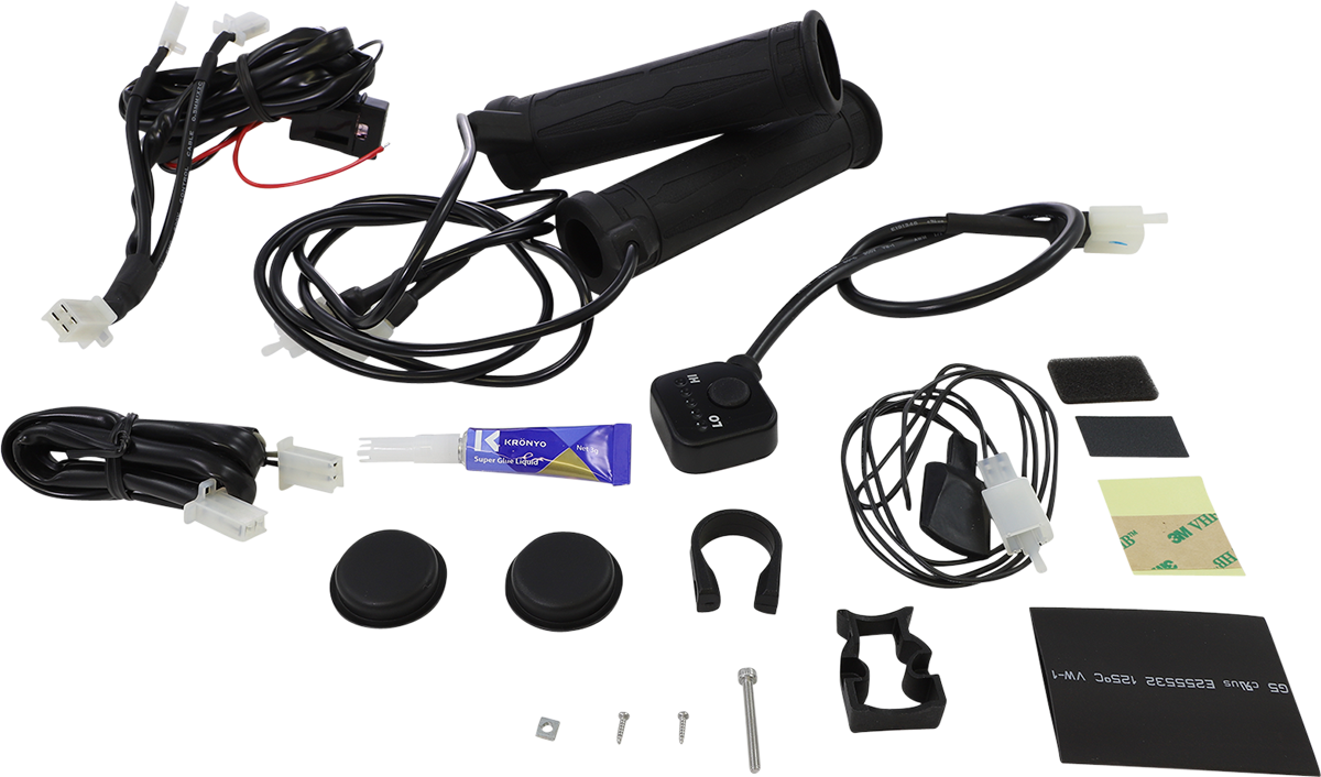 Koso Universal 5 Level Black Heated 7/8" Handlebar Hand Grip Kit AM10712G