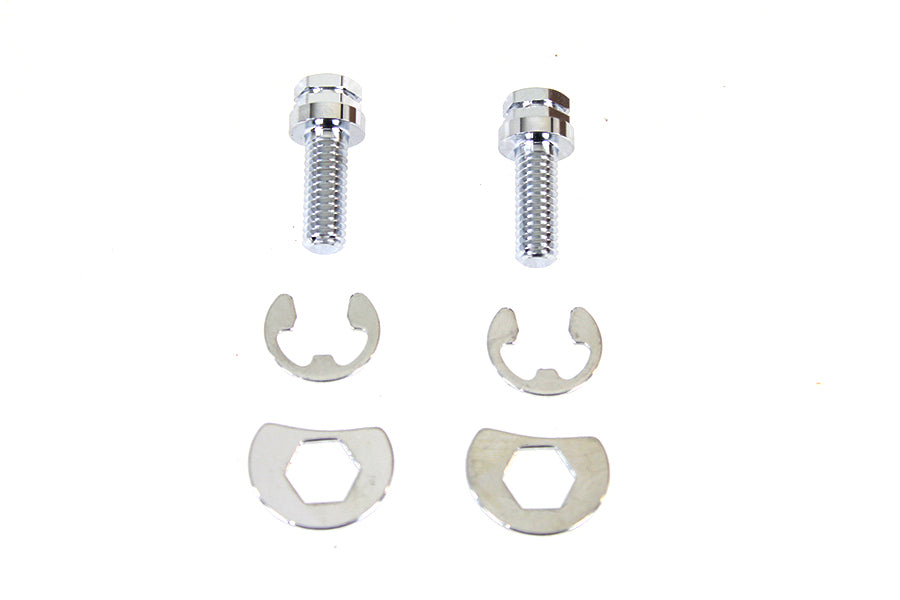 Colony Chrome Exhaust Pipe Locking Bolt Mount Kit for 1966-84 Harley Shovelhead