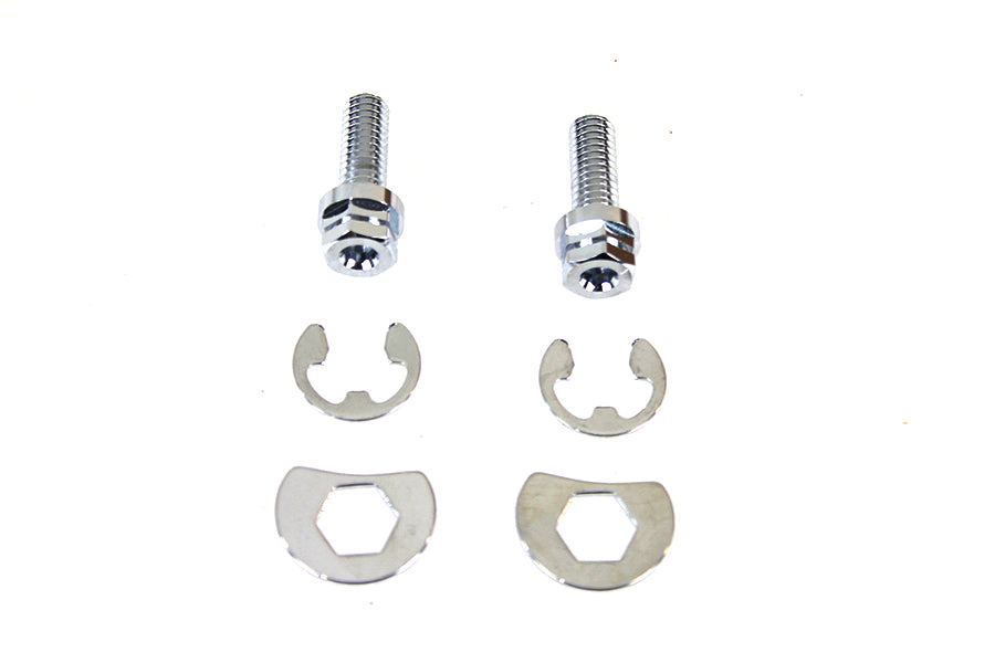 Colony Chrome Exhaust Pipe Locking Bolt Mount Kit for 1966-84 Harley Shovelhead