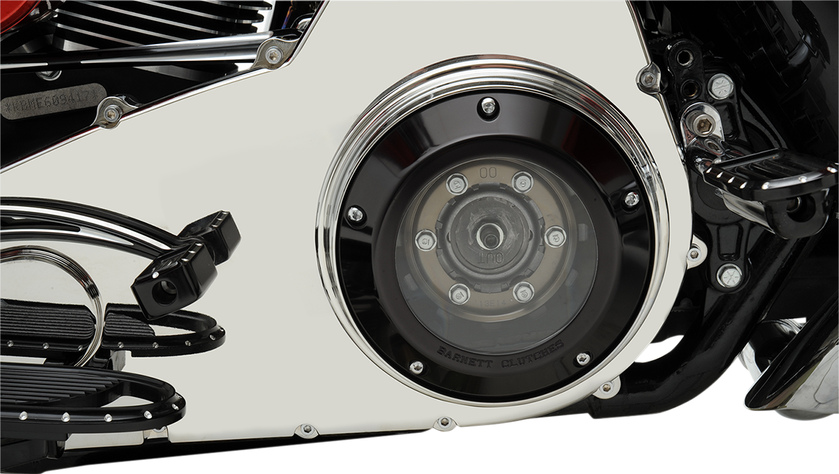 Barnett Scorpion Black Clear Derby Cover fits 2007-2018 Harley Touring Softail