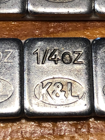 K&L Supply Chrome 0,25oz Adhesive Stick on Motorcycle 24 Square Wheel Weights