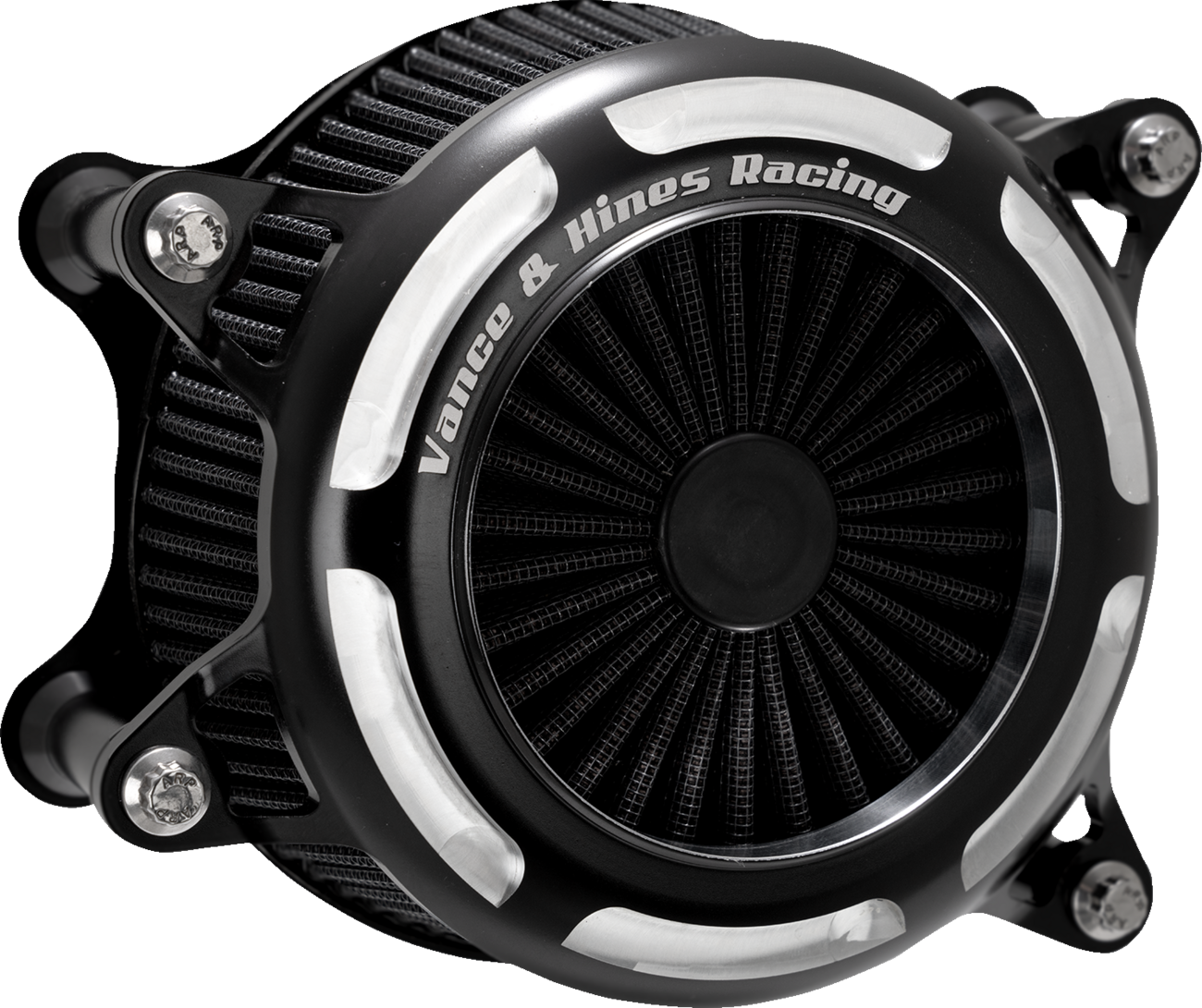 Vance & Hines VO2 Onyx Black Contrast Air Intake Filter Kit 2008-2017 Harley