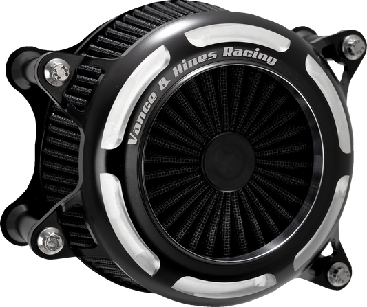 Vance & Hines VO2 Onyx Black Contrast Air Intake Filter Kit 2008-2017 Harley