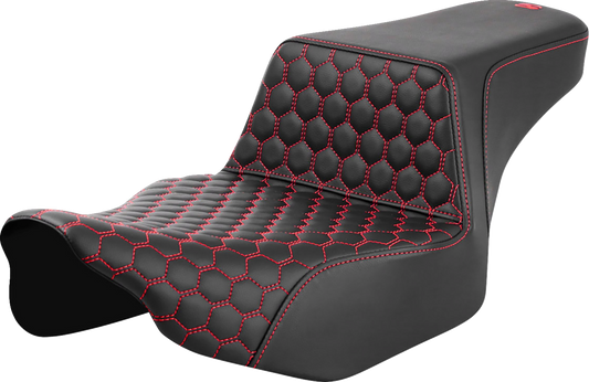 Saddlemen Step Up Red Honeycomb Extended Gel Seat fits 2023-2025 Harley Touring
