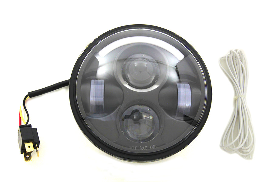 Vtwin 5.75" LED Halo Ring Projector Headlight Kit for Harley Davidson