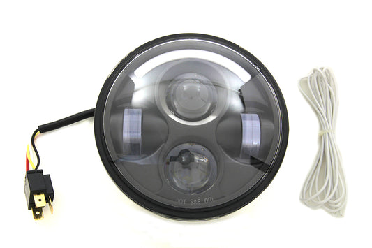 Vtwin 5.75" LED Halo Ring Projector Headlight Kit for Harley Davidson