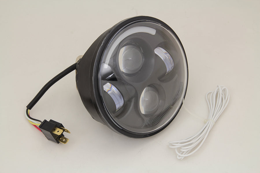 Vtwin 5.75" LED Halo Ring Projector Headlight Kit for Harley Davidson