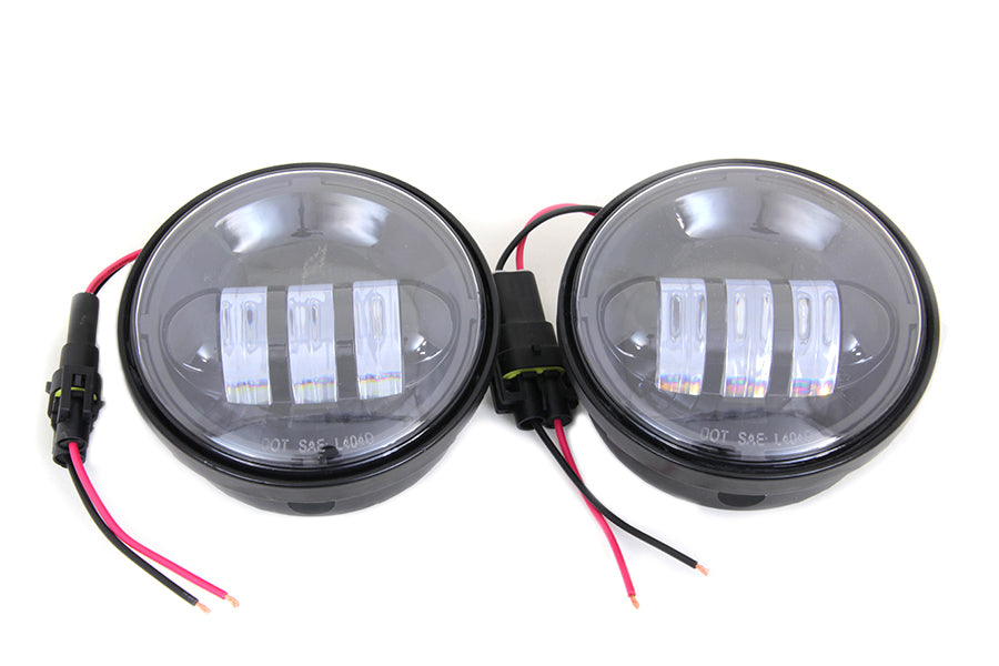 VTwin 4-1/2" LED Spot Light Kit for 1980-2017 Harley Davidson Touring Models