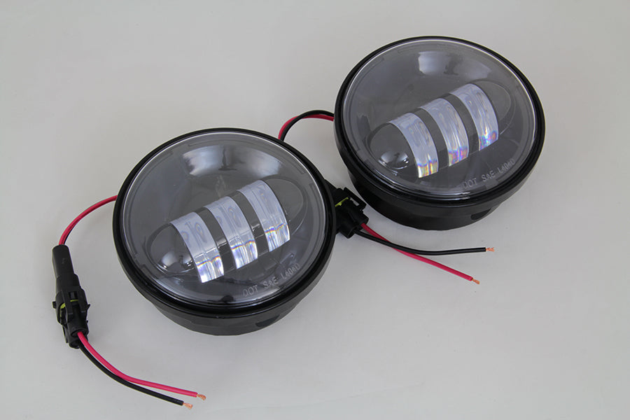 VTwin 4-1/2" LED Spot Light Kit for 1980-2017 Harley Davidson Touring Models