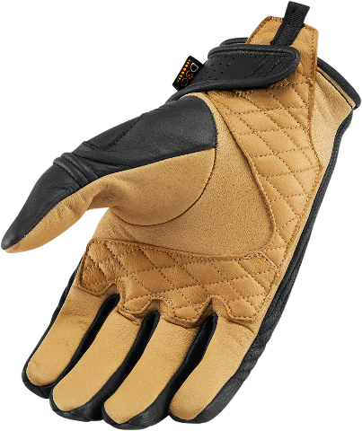 Icon Mens Black Textile Leather Axys Motorcycle Riding Street Racing Gloves