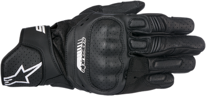 Alpinestars Mens Pair Black SP5 Leather Motorcycle Riding Street Racing Gloves