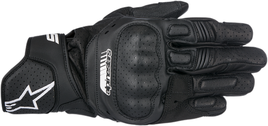Alpinestars Mens Pair Black SP5 Leather Motorcycle Riding Street Racing Gloves