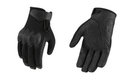 Icon PDX3 Black CE Mens Motorcycle Riding Street Racing Armored Gloves