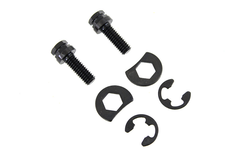 Colony Black Exhaust Pipe Locking Bolt Mount Kit for 1966-84 Harley Shovelhead