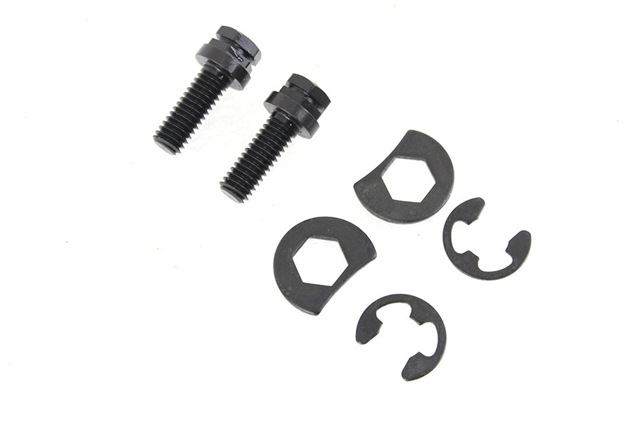 Colony Black Exhaust Pipe Locking Bolt Mount Kit for 1966-84 Harley Shovelhead