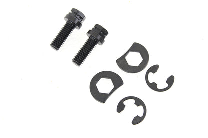 Colony Black Exhaust Pipe Locking Bolt Mount Kit for 1966-84 Harley Shovelhead