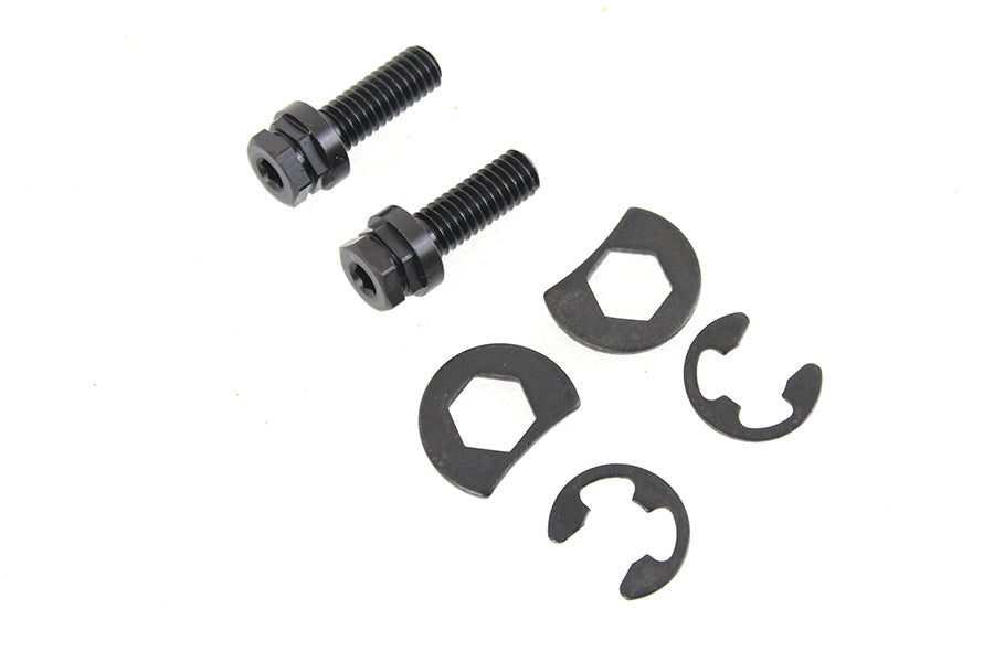 Colony Black Exhaust Pipe Locking Bolt Mount Kit for 1966-84 Harley Shovelhead