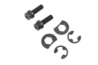Colony Black Exhaust Pipe Locking Bolt Mount Kit for 1966-84 Harley Shovelhead