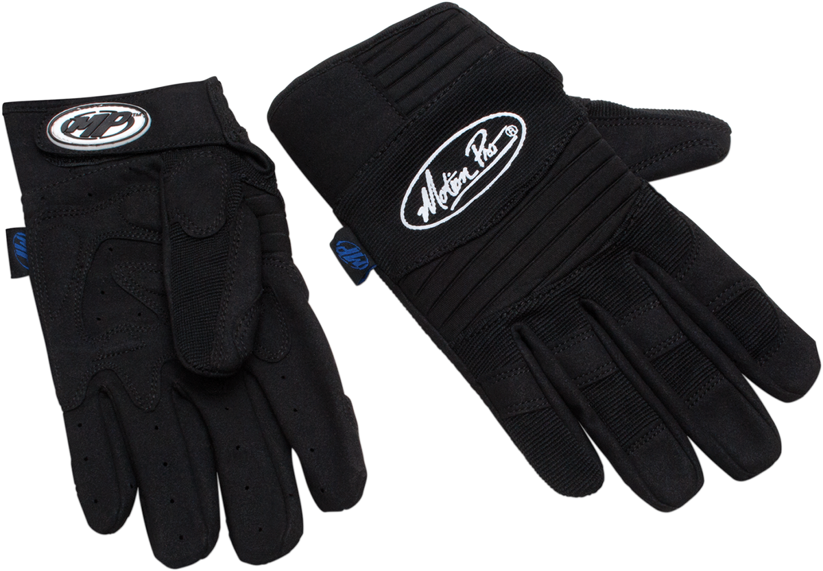 Motion Pro Pair Black Long Cuff Textile Motorcycle Riding Street Gloves