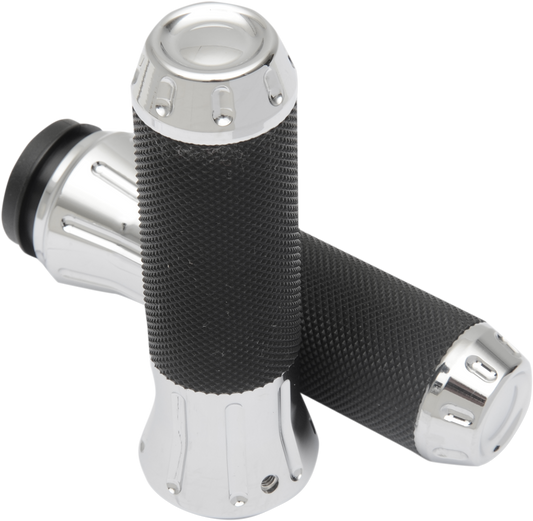 Drag Specialties Chrome TBW 1" Motorcycle Grips 2008-2024 Harley Touring FLHX