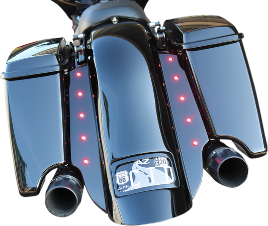 Paul Yaffe Pair Silver Amber LED Flush Mount Lighting Bolt Light for Harley
