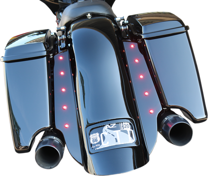 Paul Yaffe Pair Silver White Amber LED Flush Mount Lighting Bolt Light Harley