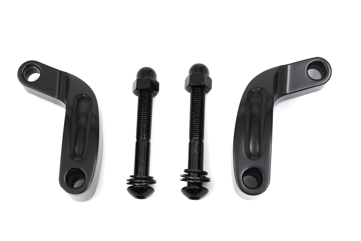 VTwin Black Prime Mirror Relocation Kit 2006-2017 Harley Dyna Softail Road King