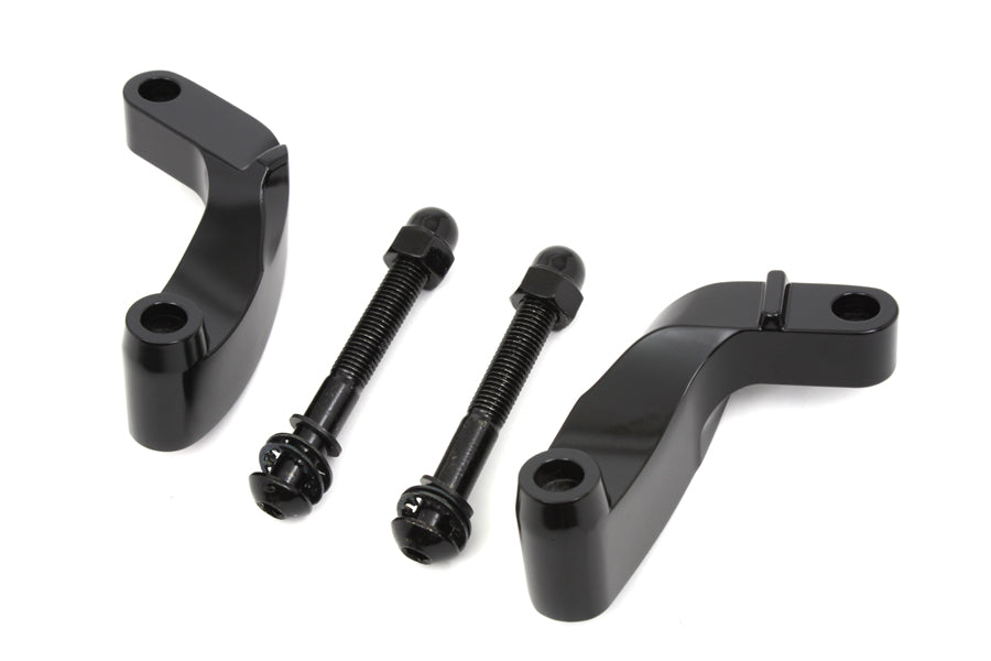 VTwin Black Prime Mirror Relocation Kit 2006-2017 Harley Dyna Softail Road King