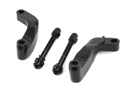 VTwin Black Prime Mirror Relocation Kit 2006-2017 Harley Dyna Softail Road King