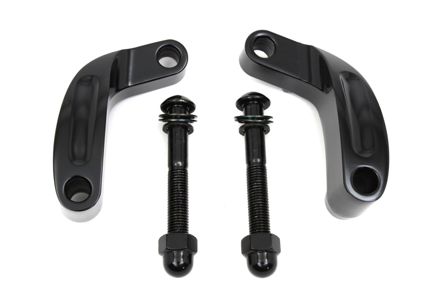 VTwin Black Prime Mirror Relocation Kit 2006-2017 Harley Dyna Softail Road King