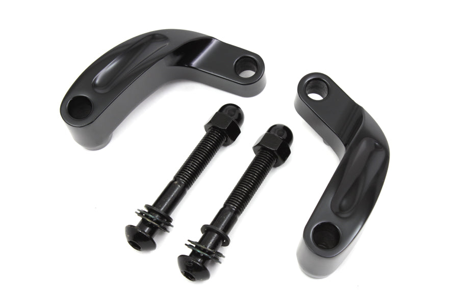 VTwin Black Prime Mirror Relocation Kit 2006-2017 Harley Dyna Softail Road King