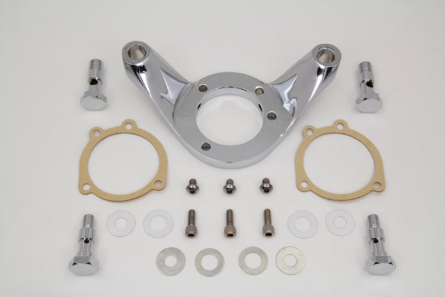 Vtwin Chrome Carb/EFI Air Cleaner Bracket Kit 1993-2017 Harley FLT FXD FLST FXST