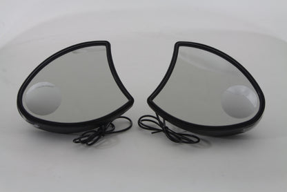 Vtwin Black Amber LED Pair Front Fairing Mirror Set for 1996-2010 Harley Touring