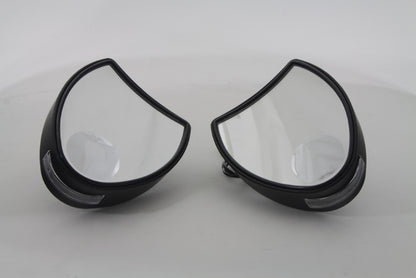 Vtwin Black Amber LED Pair Front Fairing Mirror Set for 1996-2010 Harley Touring