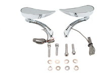 Vtwin Pair Teardrop Mirrors Led Turn Signals Front & Back Billet fits Harley