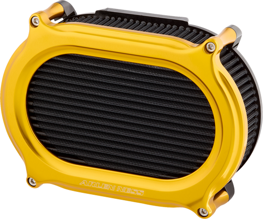 Arlen Ness Stage II Gold Oval Air Filter Kit for 2017-2024 Harley Davidson