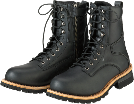 Z1R Mens Black Leather M4 Motorcycle Riding Street Racing Boots