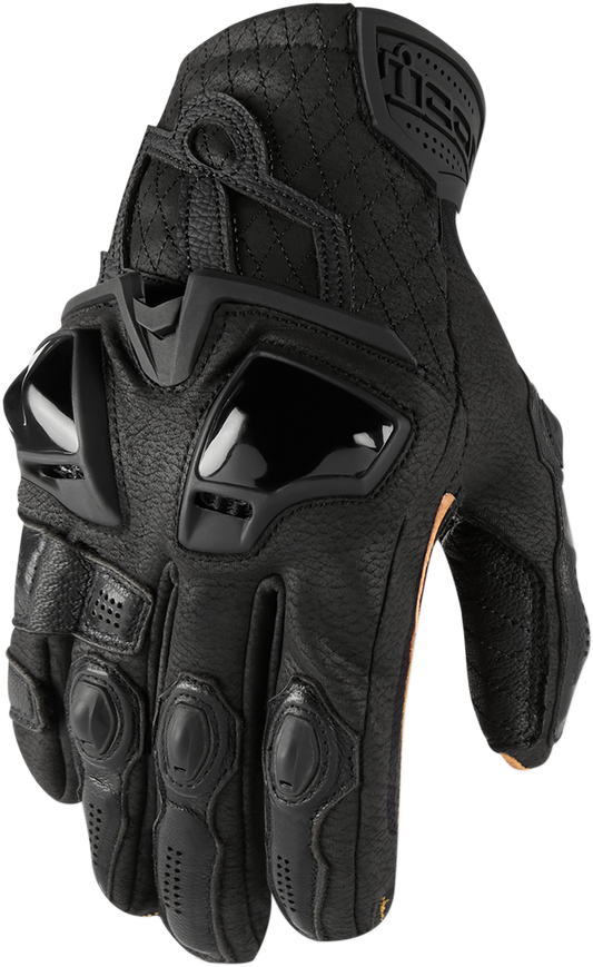 Icon Mens Hypersport Leather Dual Sport Motorcycle Riding Street Racing Gloves