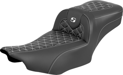 Saddlemen Roadsofa White Tri Gripper Extended Seat for 2023-2025 Harley Touring