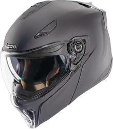 Icon Threshold Matte Black Modular Full Face Unisex Adult Motorcycle Helmet