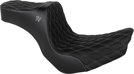 Slyfox Chariot Silver Diamond Seat fits 2018-2026 Harley Softail Low Rider FXLR