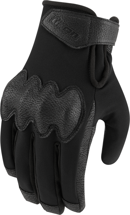 Icon PDX3 Black CE Mens Motorcycle Riding Street Racing Armored Gloves